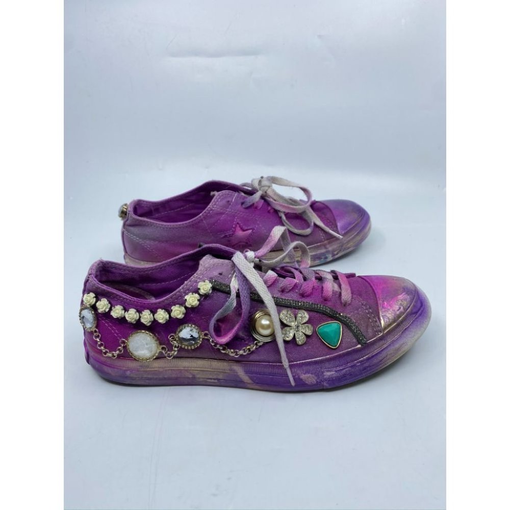 Converse Sneakers Purple Blue Graffiti Women's 9.5 - Picture 4 of 13